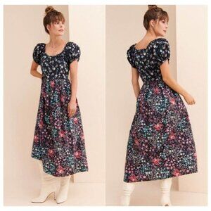 NWT LoveShackFancy Lais Floral Midi Puff Sleeve Dress